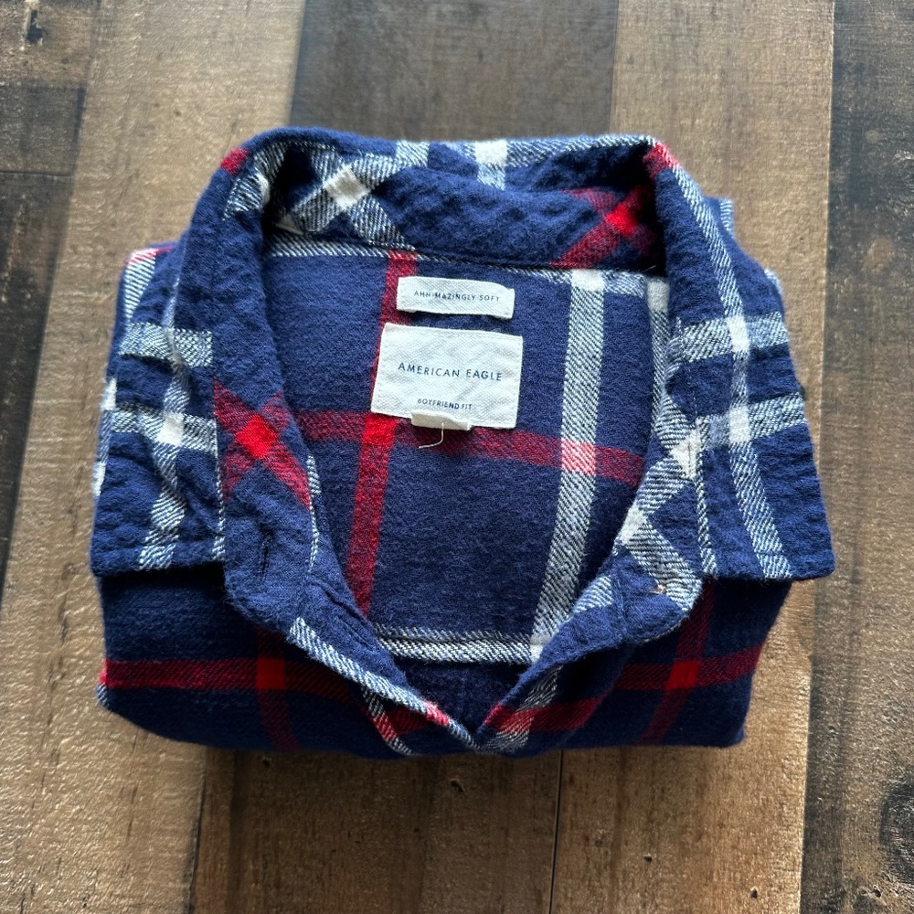 FINAL PRICE American Eagle Flannel Shirt AE Ahh-Mazingly Soft Boyfriend Fit
